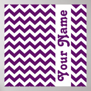 Poster African Violet Safari Chevron avec texte personnal