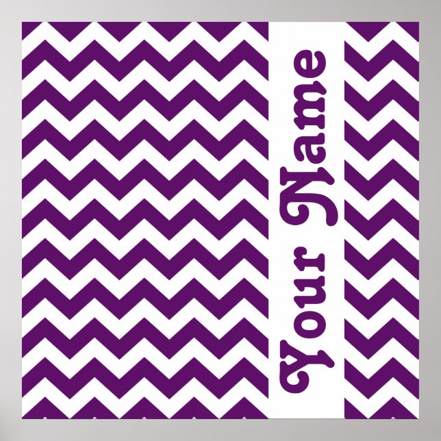 Poster African Violet Safari Chevron avec texte personnal (Devant)