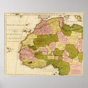 Poster AfricaPanoramic occidental MapWestern Afrique