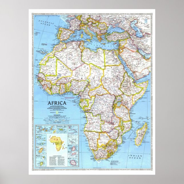 Poster " Afrika : 1990/heute - Detaillierte Landkarte ... (Devant)