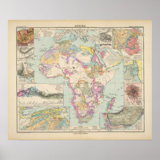 Poster Afrika - Atlas Carte de l'Afrique (Devant)