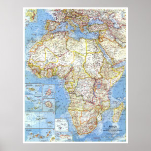 Poster " Afrique : 1960 Carte détaillée ...
