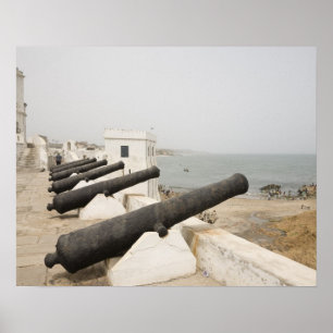 Poster Afrique, Afrique de l'Ouest, Ghana, Elmina. Canons