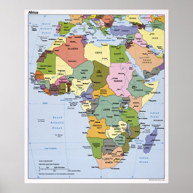 POSTER AFRIQUE CIA MAP 1993 (Devant)