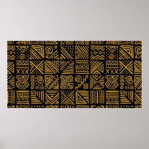 Poster Afrique clash vintage sans couture motif dans l'et