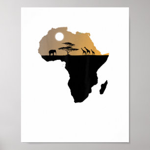 Poster Afrique Continent Safari