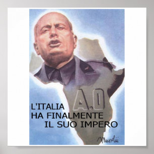 Poster Afrique de l'Est d'Italien de Mussolini