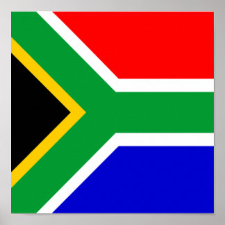 Poster Afrique du Sud Drapeau Pays Afrique Accueil Fierté