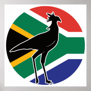 Poster Afrique du Sud Secrétaire oiseau