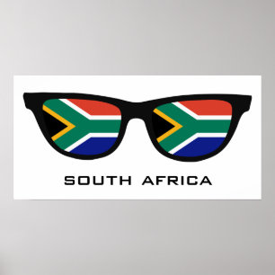 Poster Afrique du Sud Shades texte personnalisé et affich