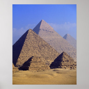 Poster Afrique, Egypte, Caire, Gizeh. Grandes pyramides