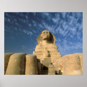 Poster Afrique, Egypte, Caire, Plateau de Gizeh. Sphinx