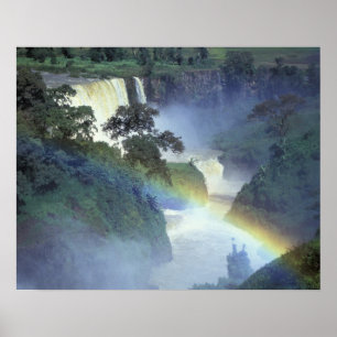 Poster Afrique, Éthiopie, rivière Nil Bleu, cataracte.