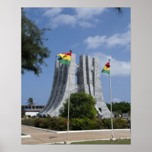Poster Afrique, Ghana, Accra. Mausolée de Nkrumah, 3 dern