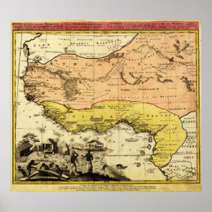 Poster Afrique occidentaleCarte panoramiqueAfrique occide