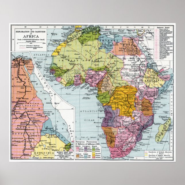 POSTER AFRIQUE PARTITIONNÉE, 1914 (Devant)