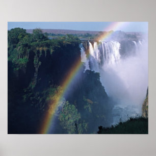 Poster Afrique, Zimbabwe. Chutes Victoria