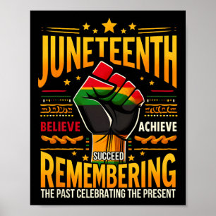 Poster Afro-Américaine Melanin Junetten Se Souvient Du