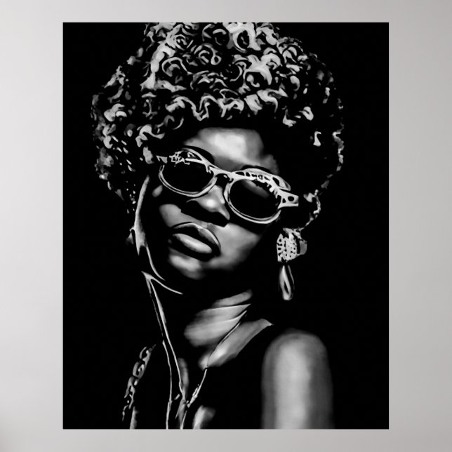 Poster Afro Beauty Woman Portrait (AI+Human) (Devant)