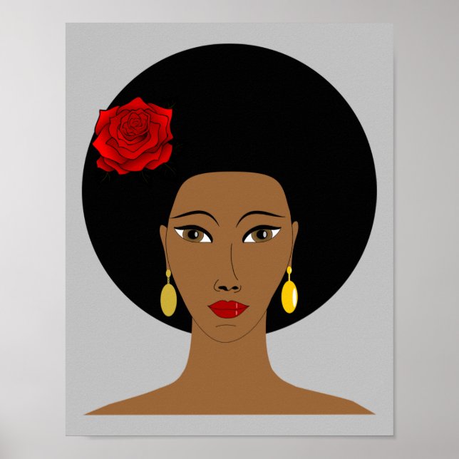 Poster Afro Hair Black Girl (Devant)