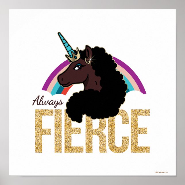 Poster Afro Unicorn | Magique - Toujours fière (Devant)