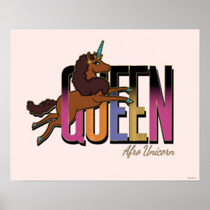 Poster Afro Unicorn Queen Design