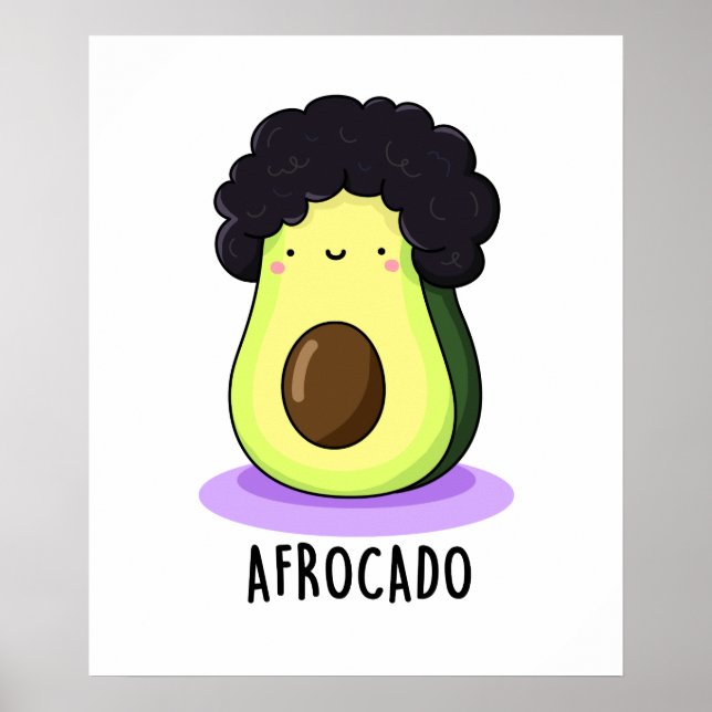Poster Afrocado Drôle Avocado Avec Pun Afro (Devant)