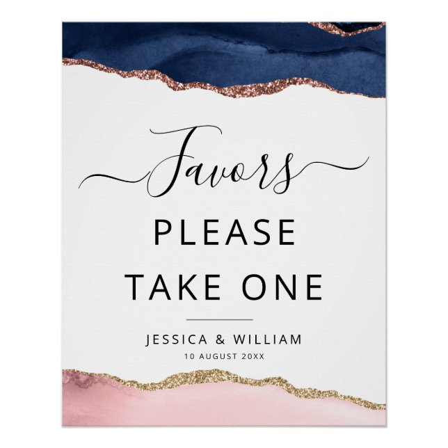 Poster Agate bleue et rousse Signer Faveurs (Devant)