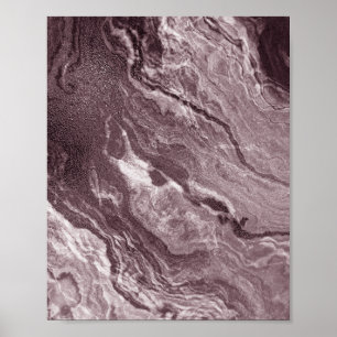 Poster Agate de mauve cristallisée   Marbre rose Rose pou