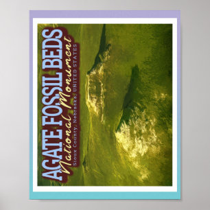 POSTER AGATE FOSSIL BEDS MONUMENT NATIONAL - NEBRASKA USA