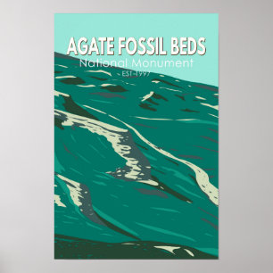 Poster Agate Fossil Lits Monument National Vintage