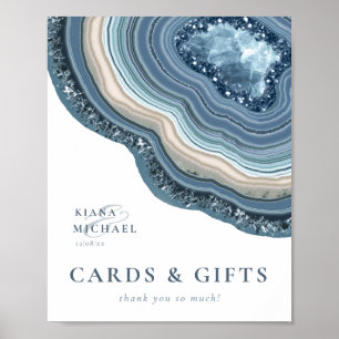 Poster Agate Geode Cartes de Parties scintillant et cadea