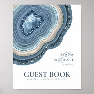 Poster Agate Geode Parties scintillant Livre d'invité Dus