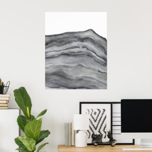Poster Agate Grey Abstrait Aquarelle Peinture Motif