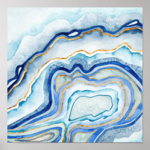Poster Agate II de cobalt