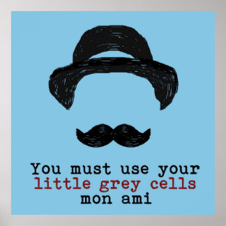 Poster Agatha Christie Hercule Poirot Petites Cellules Gr