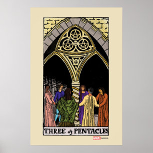 Poster Agatha   Trois de Pentacles Tarot Graphisme