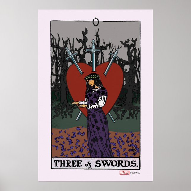 Poster Agatha | Trois de Swords Tarot Graphic (Devant)