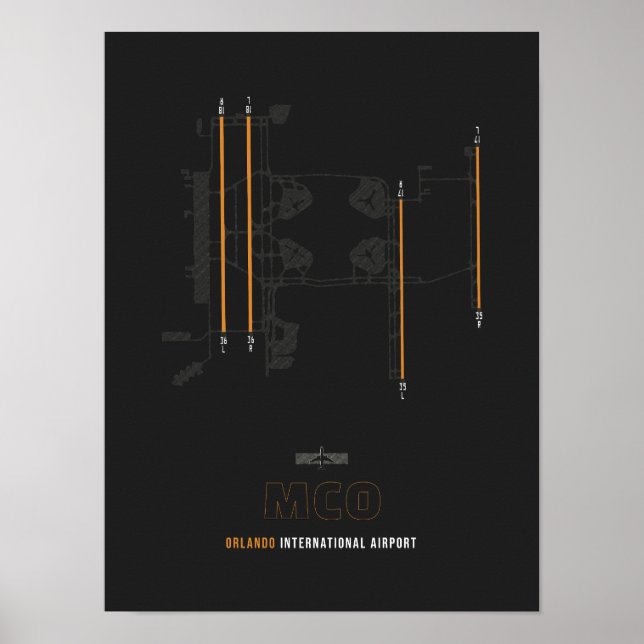 Poster AGC - Orlando Airport Runam Diagramme Art (Devant)