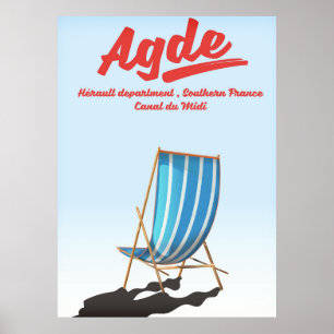 Poster Agde, département de l'Hérault dans le sud de la F