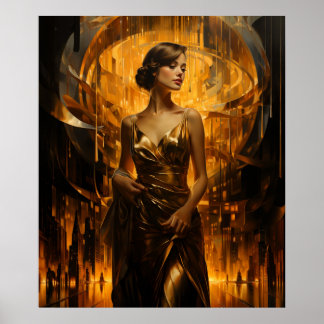 Poster Age d'or de Psyche peinture aérographe