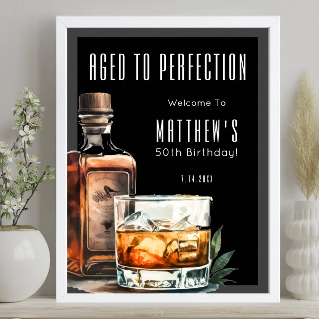 Poster Aged To Perfection Birthday Party (Aged To Perfection Birthday Party Poster)