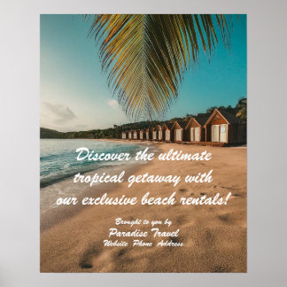 Poster Agence De Voyage Marketing Et Publicité Tropical