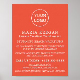 Poster Agence de voyage simple et moderne Publicité