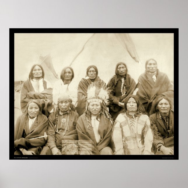 Poster Agence Pine Ridge Chiefs indiens SD 1891 (Devant)