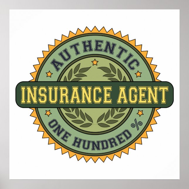 Poster Agent d'assurance authentique (Devant)