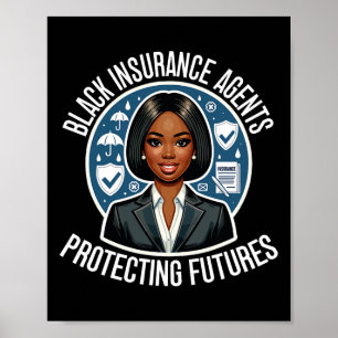 Poster Agent d'assurance noir afro-américain Histoire noi
