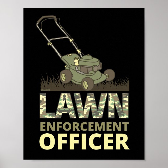 Poster AGENT DE L'APPLICATION DE LA LOI drôle de jardinag (Devant)