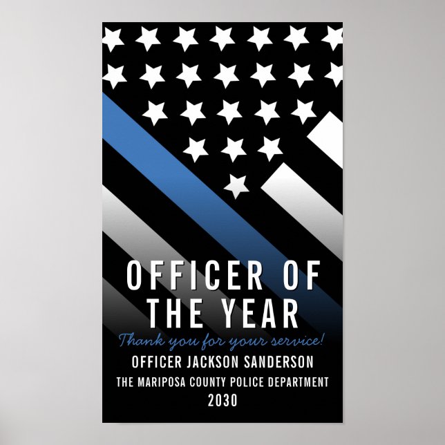 Poster Agent de police de l'année Appréciation des employ (Devant)