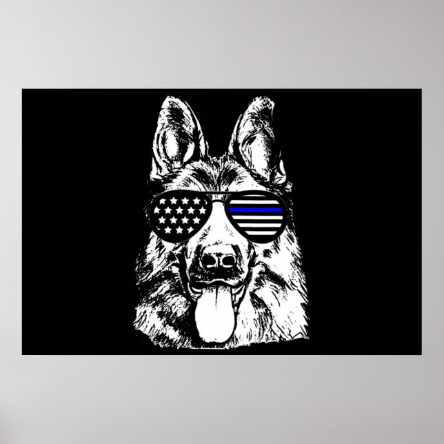 Poster Agent de police German Shepherd (Devant)